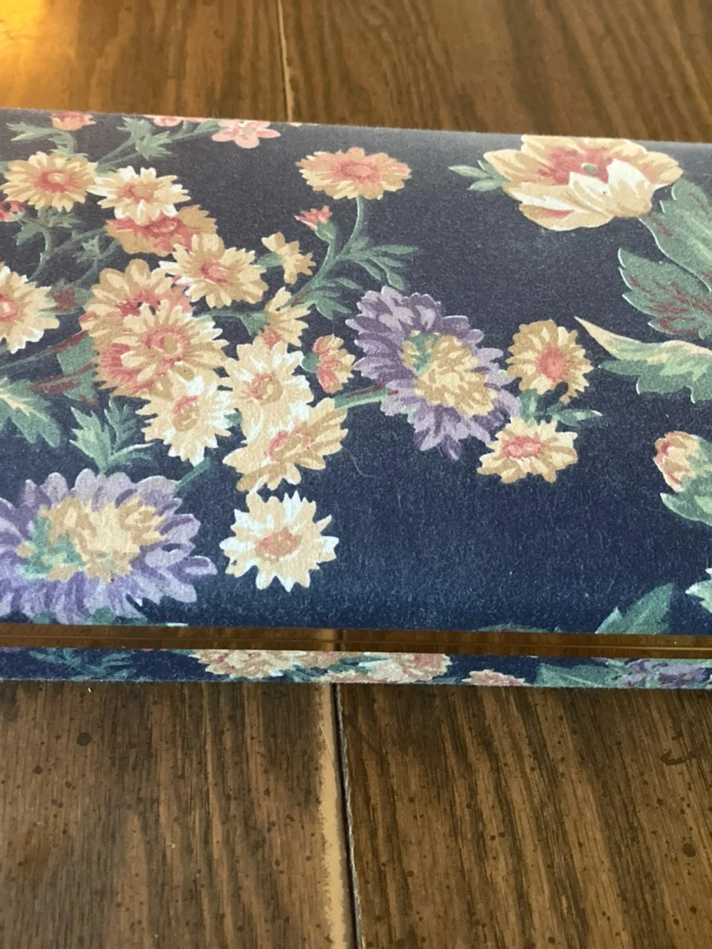 Hard case vintage Floral Jewelry Organizer Box with Mirror travel storage